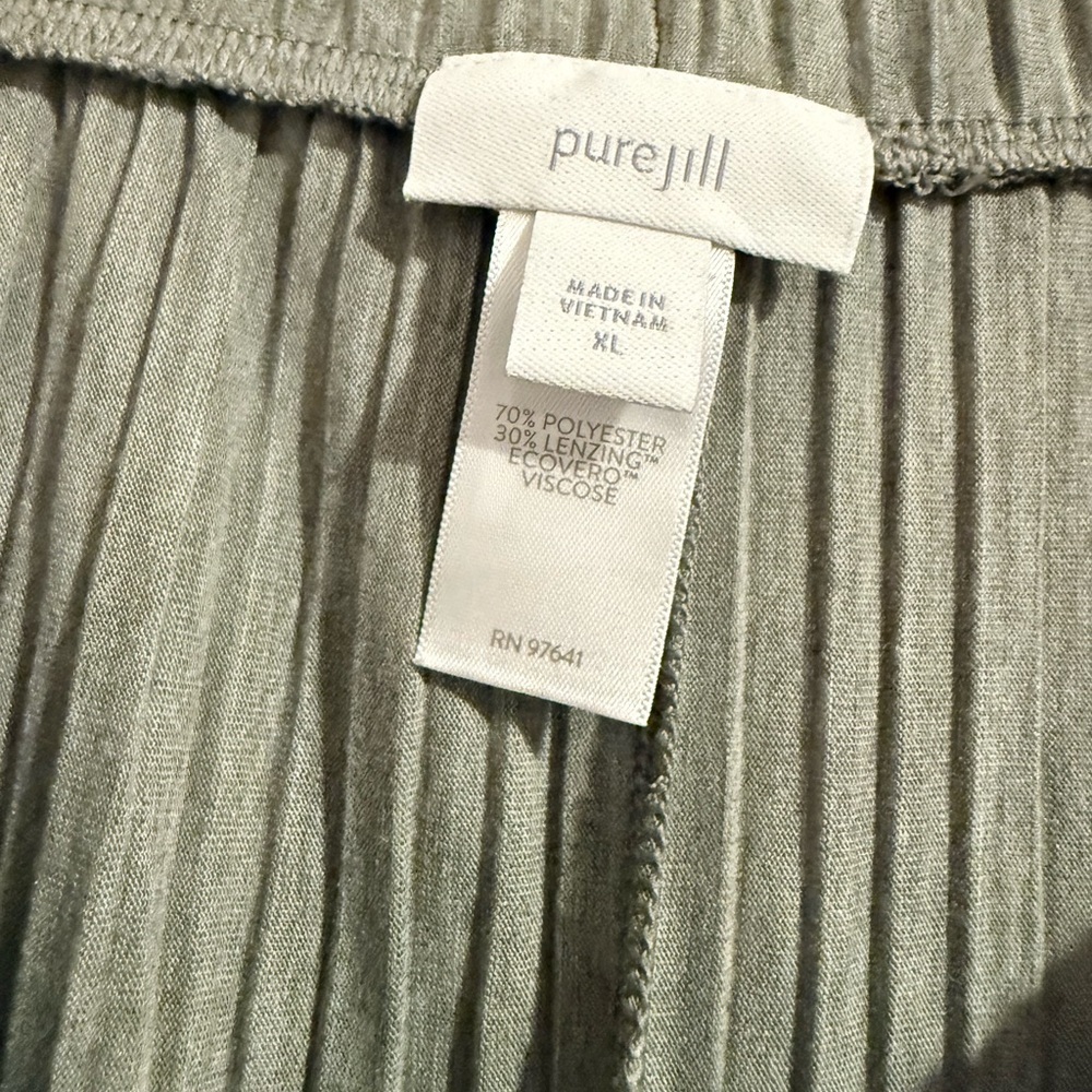 Pure Jill Wide-Leg Pants in Green - Picture 3 of 5